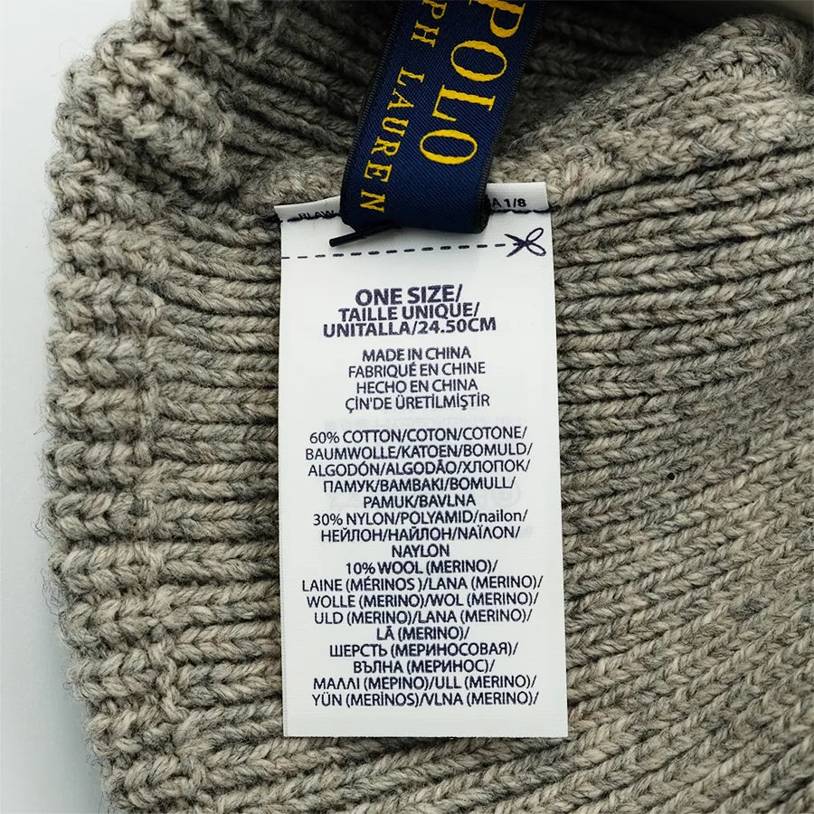 RALPH LAUREN POLO BEAR BEANIE GREY