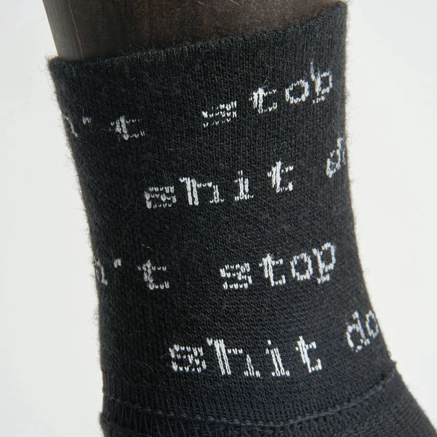 COMMA WOOLRAGE® SOCK "FAT STACKS" BLACK