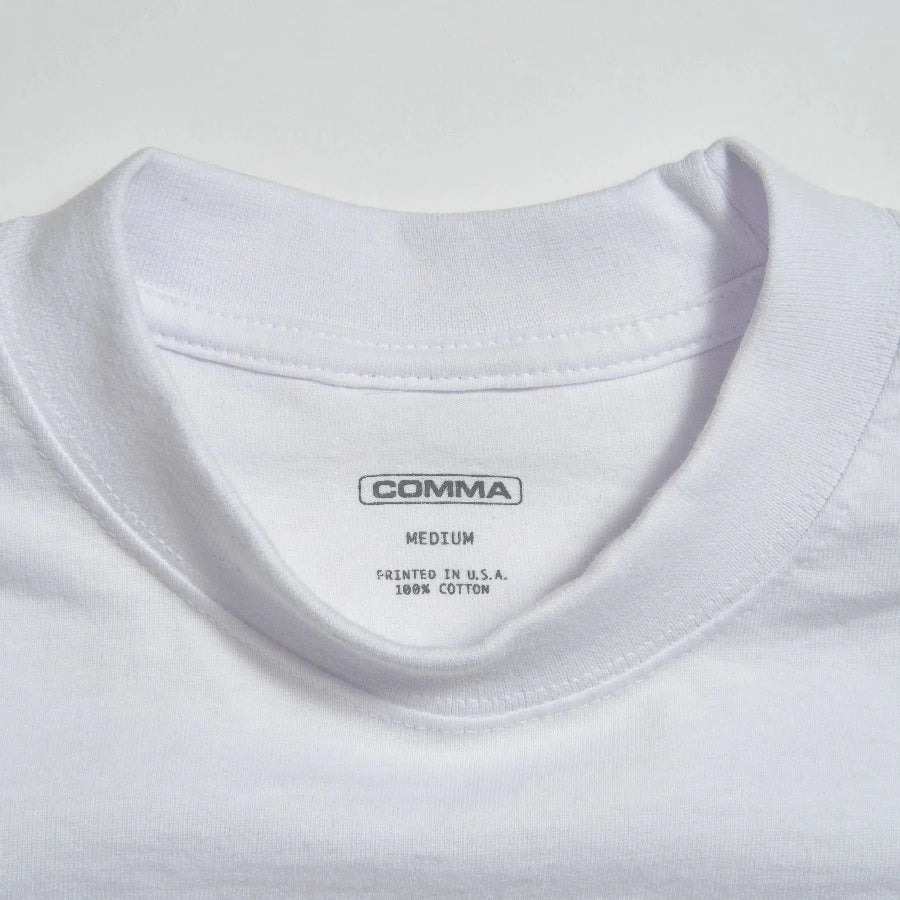 COMMA FAT STACKS T-SHIRT WHITE