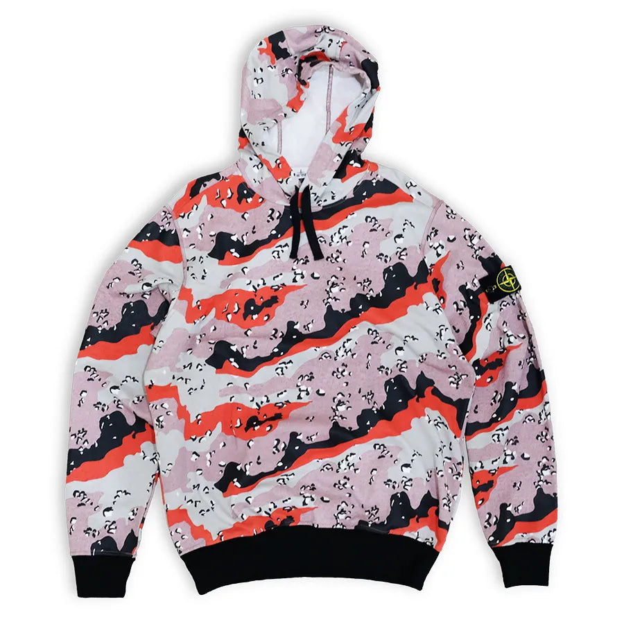 STONE ISLAND DESERT CAMO HOODY RED