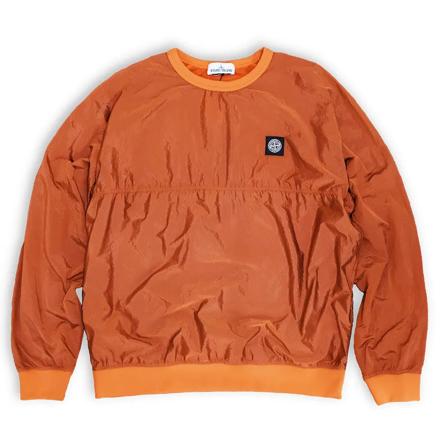 STONE ISLAND NYLON METAL RIPSTOP CREWNECK JACKET ORANGE