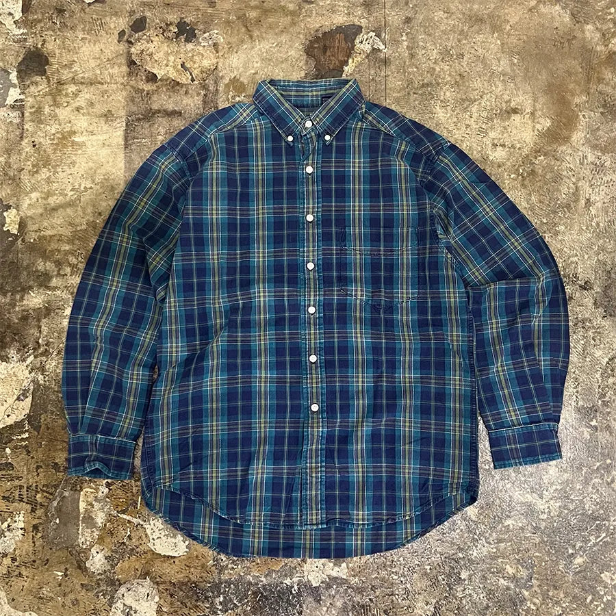 GAP '90 LONG SLEEVE CHECK SHIRT NAVY