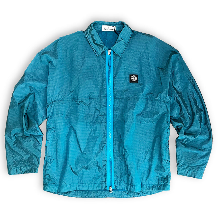 STONE ISLAND NYLON RIPSTOP ZIP UP BLOUSON JACKET TEAL