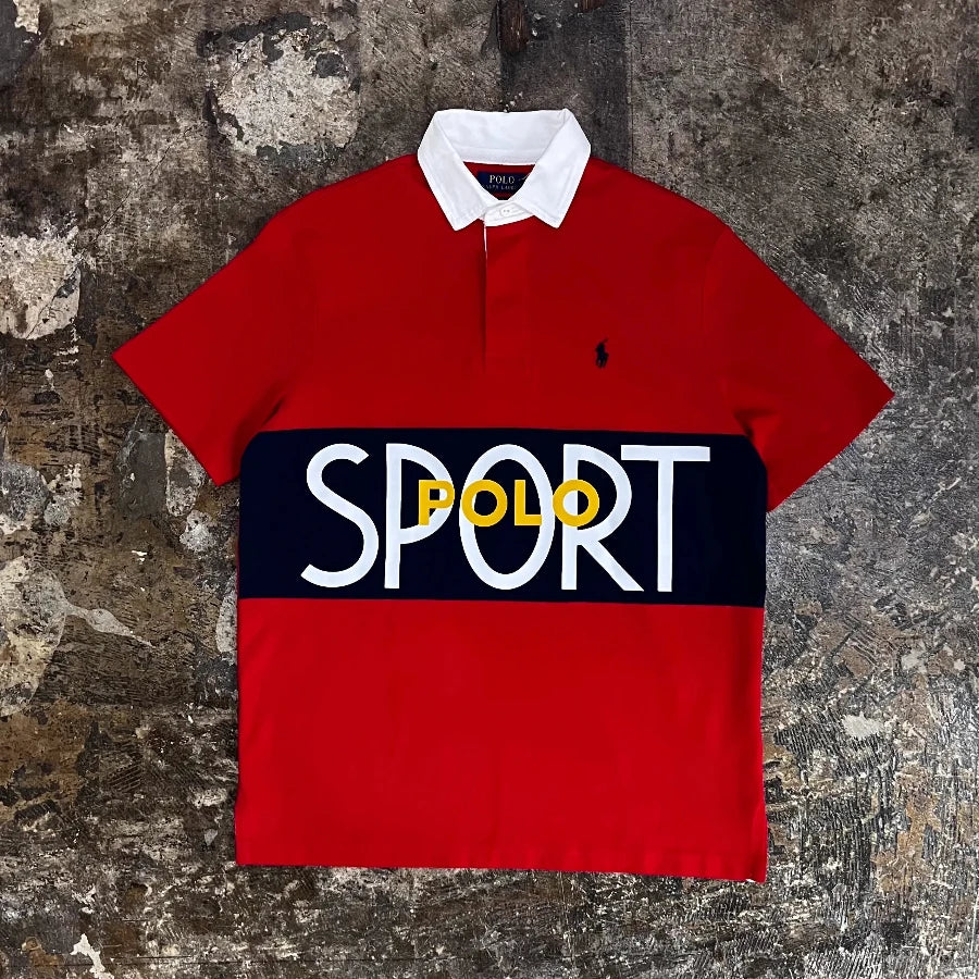 POLO SPORT RALPH LAUREN RUGBY SHIRT RED