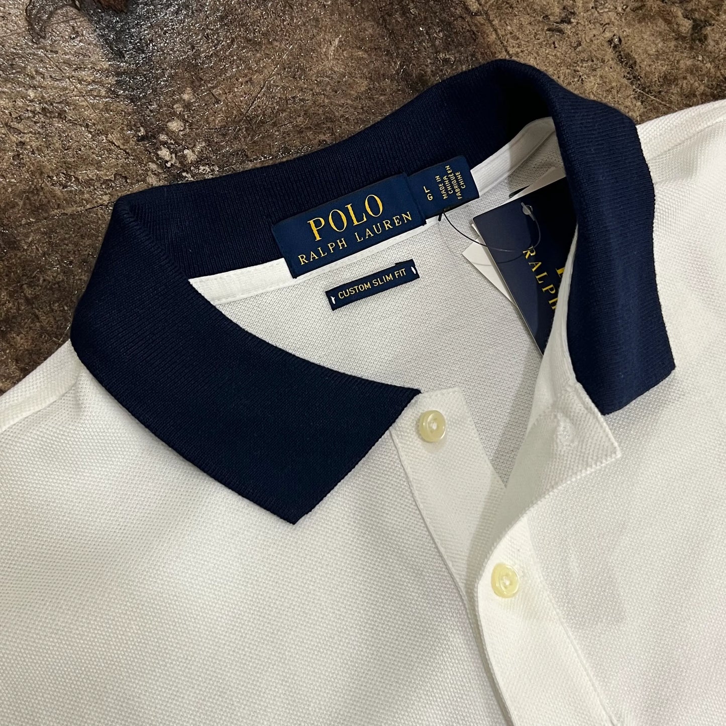 POLO RALPH LAUREN POLO SHIRT WHITE BLUE