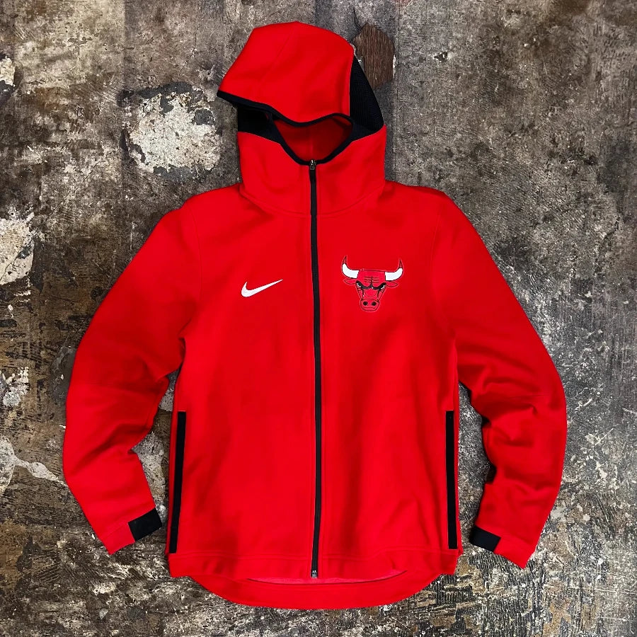 NIKE NBA CHICAGO BULLS ZIP UP HOODY RED