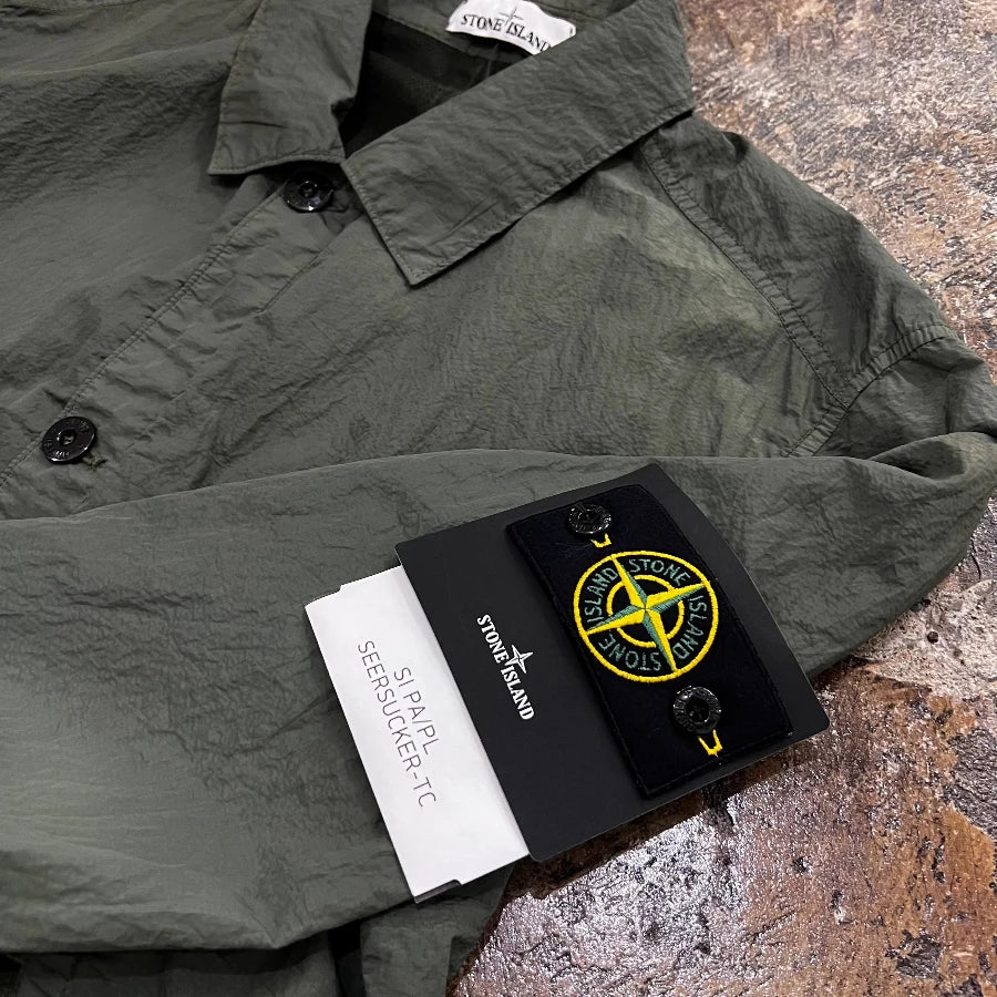 STONE ISLAND SI PA/PL SEERSUCKER-TC JACKET OLIVE
