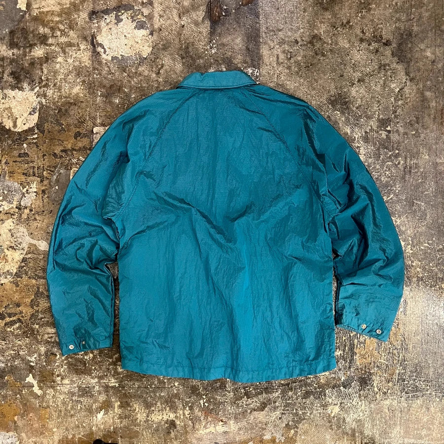 STONE ISLAND NYLON RIPSTOP ZIP UP BLOUSON JACKET TEAL