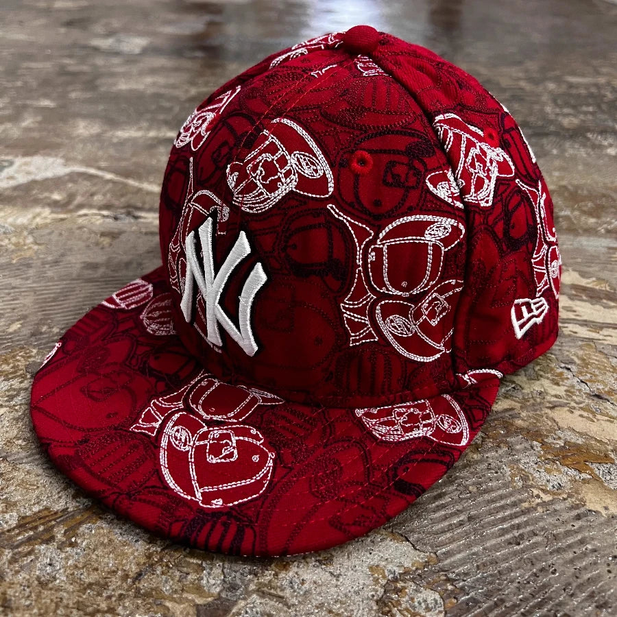 NEW ERA NEW YORK YANKEES EMBROIDERY FITTED HAT RED