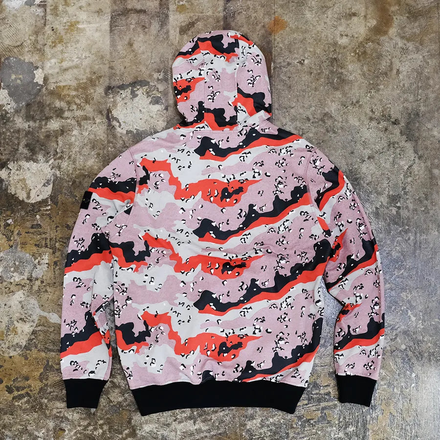 STONE ISLAND DESERT CAMO HOODY RED