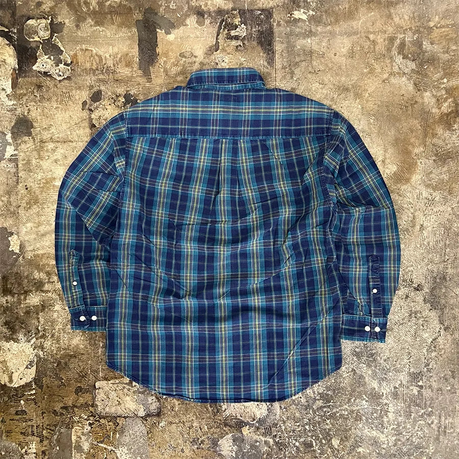 GAP '90 LONG SLEEVE CHECK SHIRT NAVY