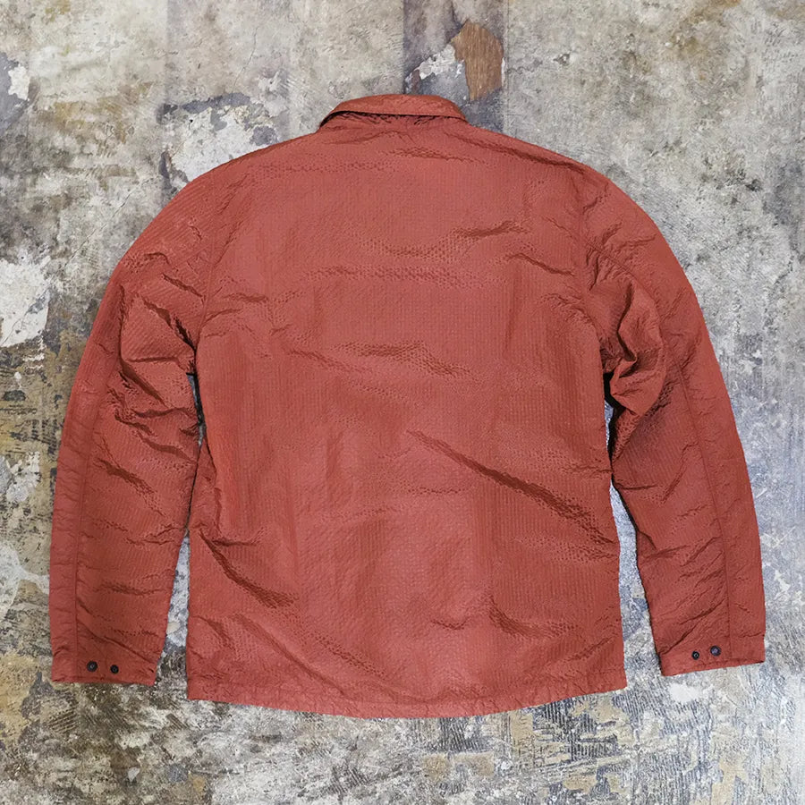 STONE ISLAND SEERSUCKER NYLON OVERSHIRT JACKET RED