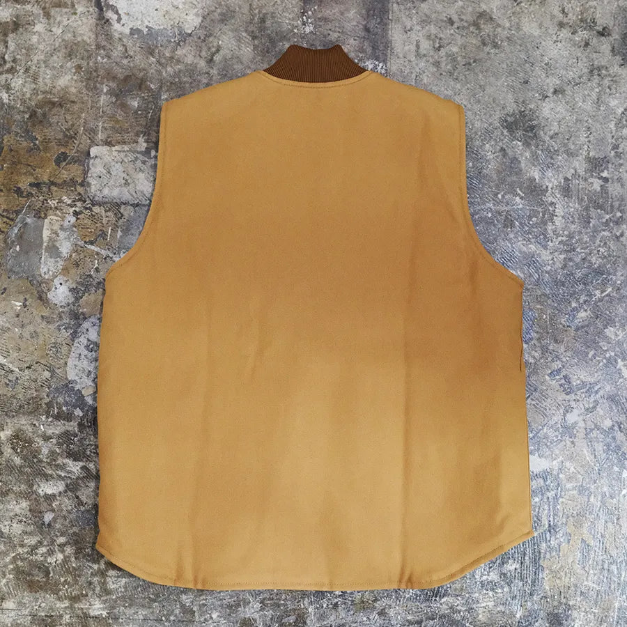 CARHARTT FIRM DUCK INSULATED RIB COLLAR VEST BEIGE