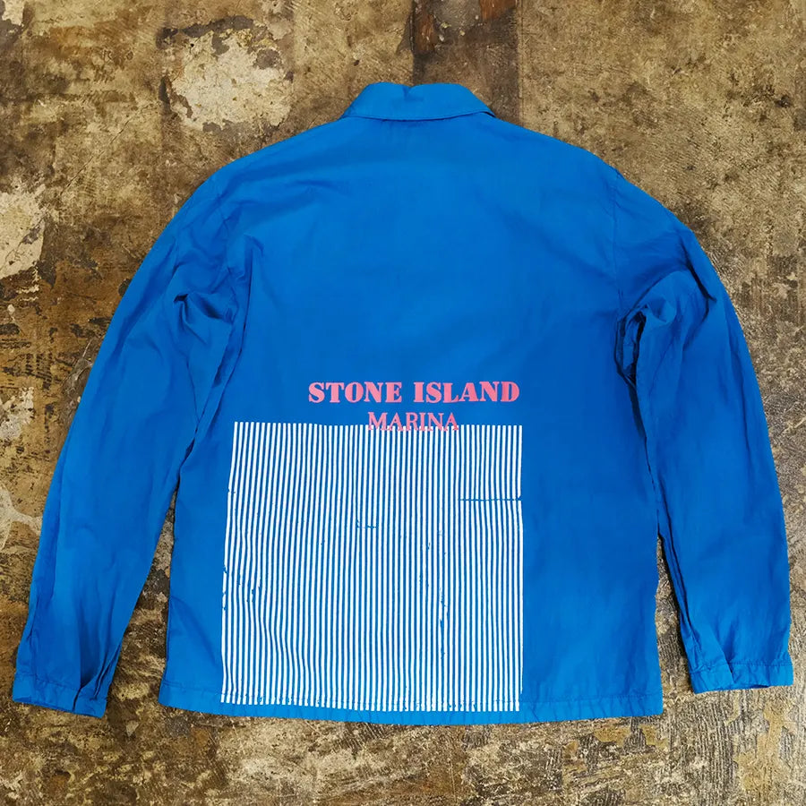 STONE ISLAND GARMENT DYED OVERSHIRT JACKET BLUE