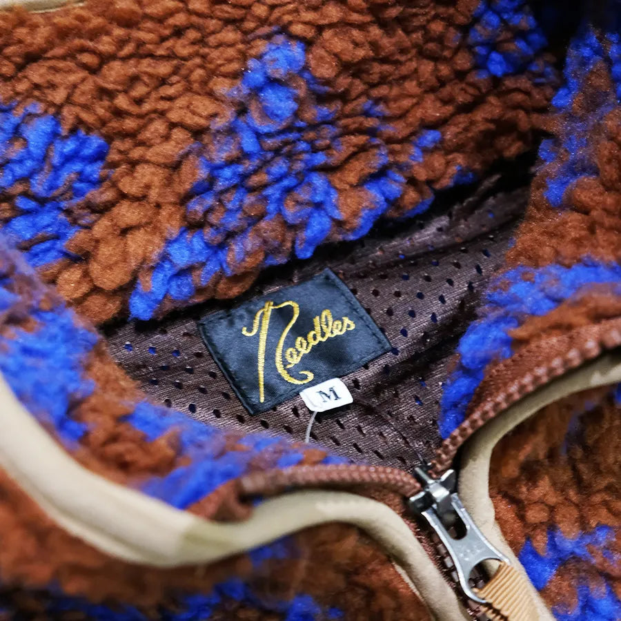 NEEDLES BEAMS BOA FLEECE JACKET BROWN