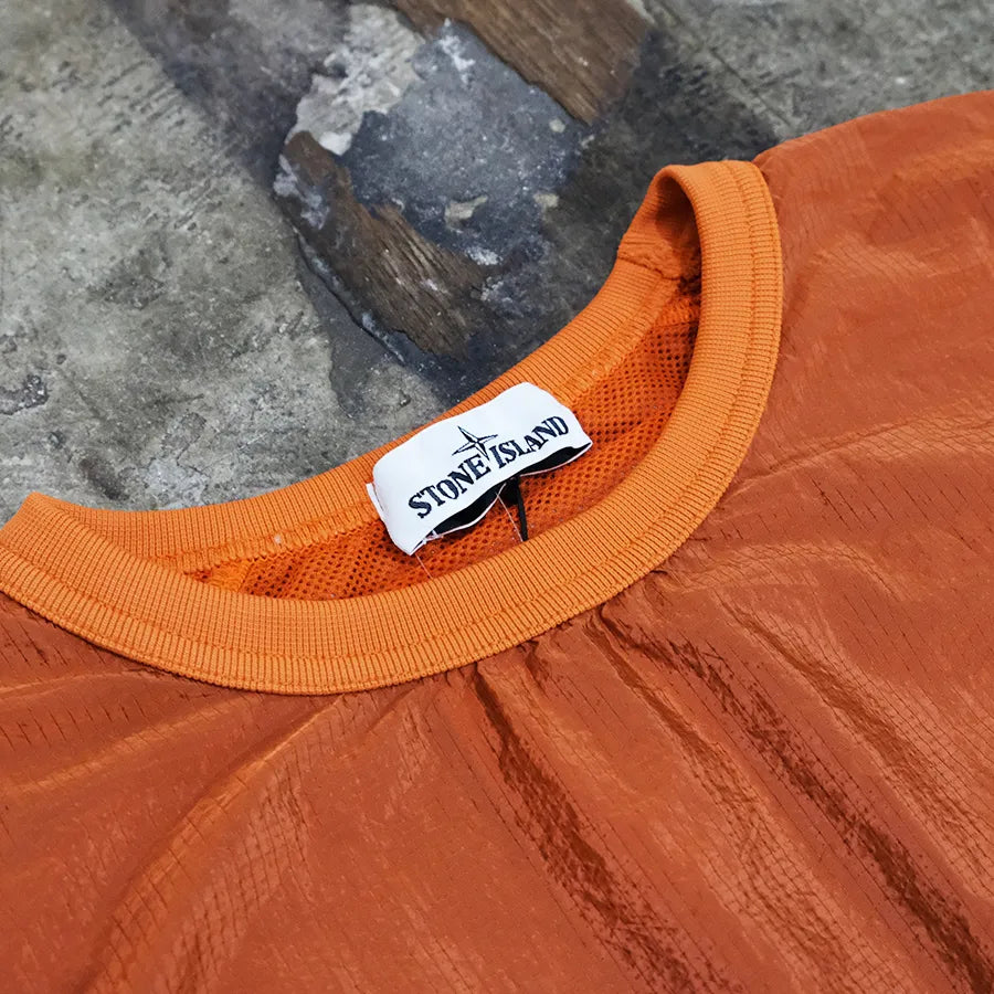 STONE ISLAND NYLON METAL RIPSTOP CREWNECK JACKET ORANGE