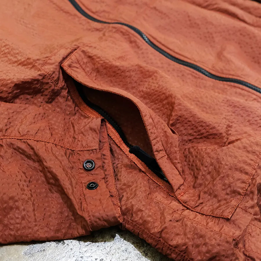 STONE ISLAND SEERSUCKER NYLON OVERSHIRT JACKET RED