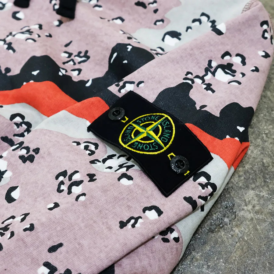 STONE ISLAND DESERT CAMO HOODY RED