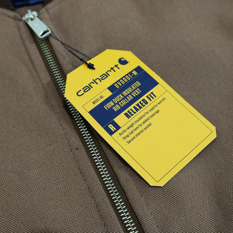 CARHARTT FIRM DUCK INSULATED RIB COLLAR VEST BEIGE