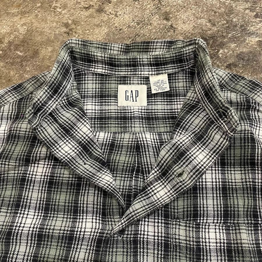 GAP '00 LONG SLEEVE CHECK SHIRT OLIVE