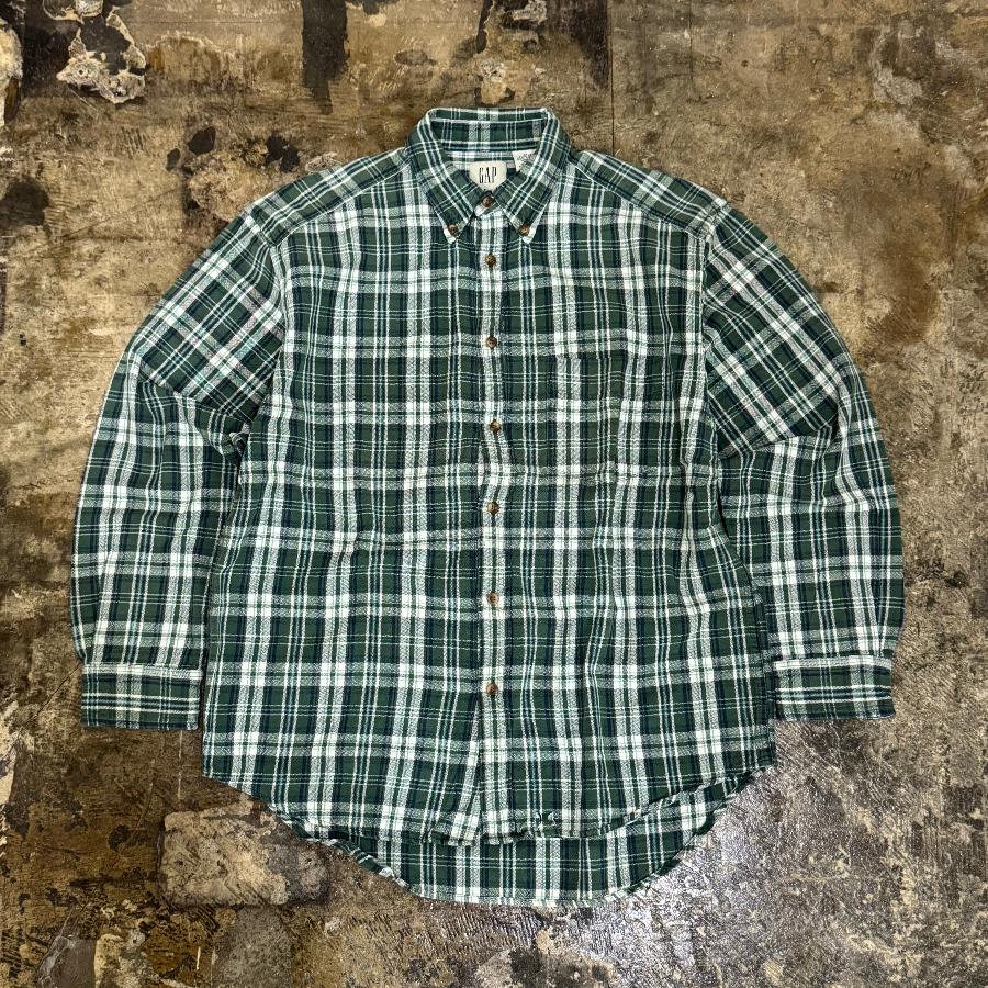 GAP '00 LONG SLEEVE CHECK SHIRT GREEN