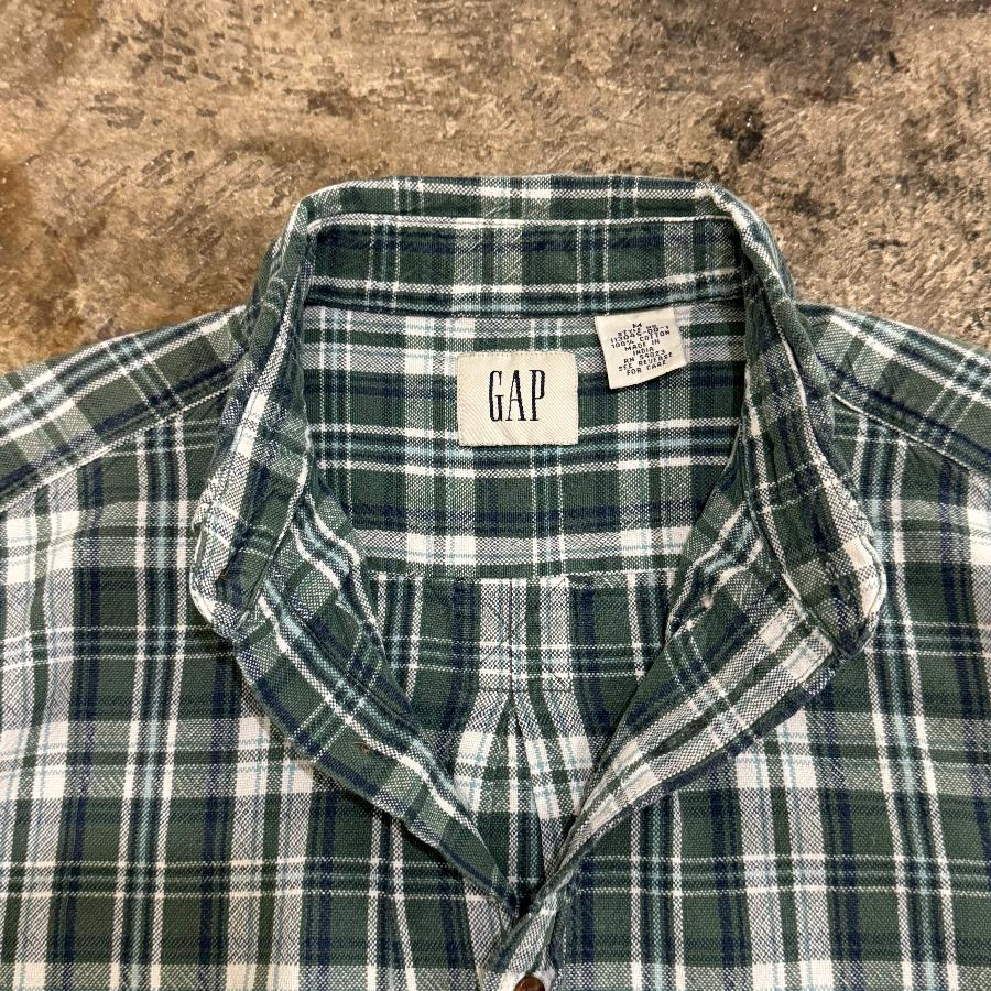 GAP '00 LONG SLEEVE CHECK SHIRT GREEN