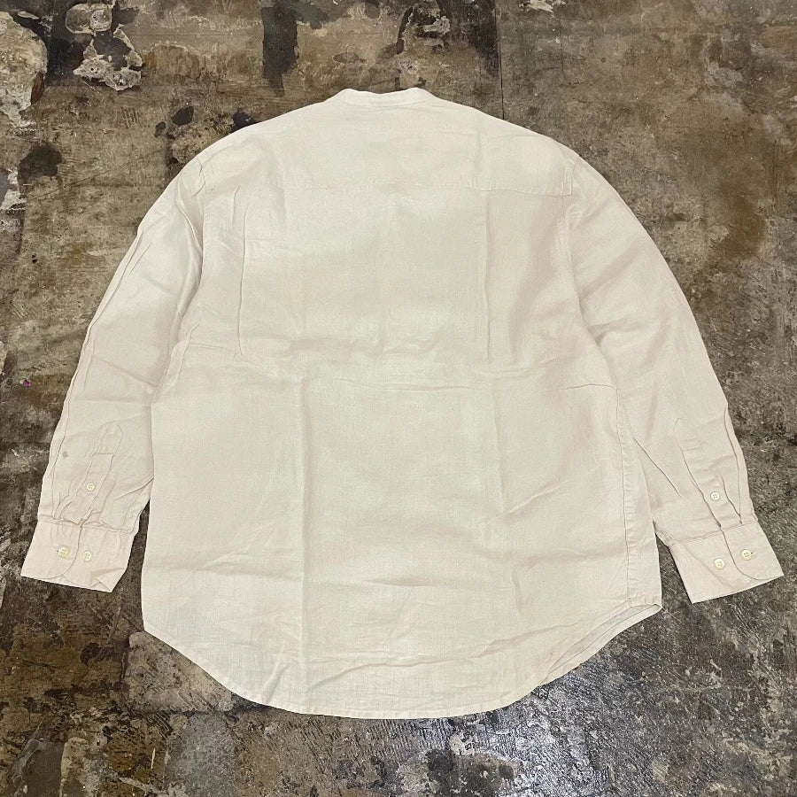GAP LONG SLEEVE NO COLLAR SHIRT NATURAL