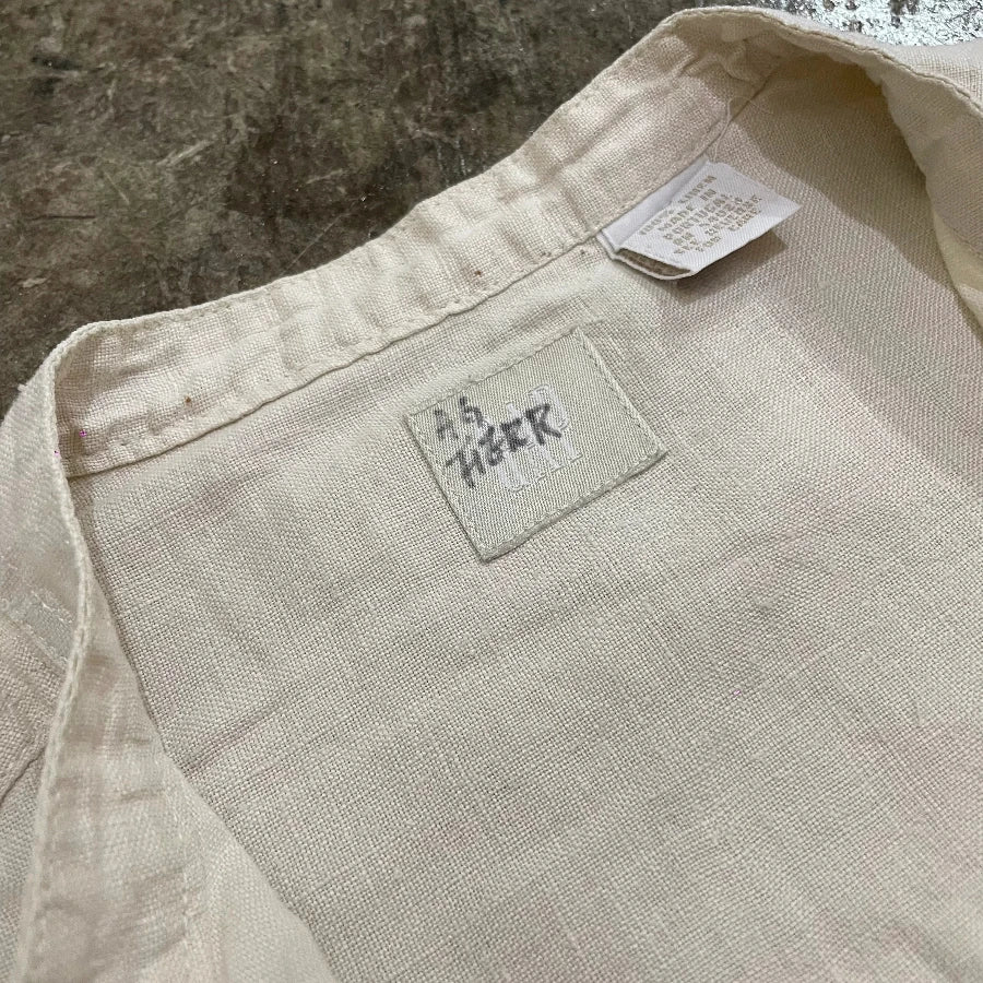 GAP LONG SLEEVE NO COLLAR SHIRT NATURAL