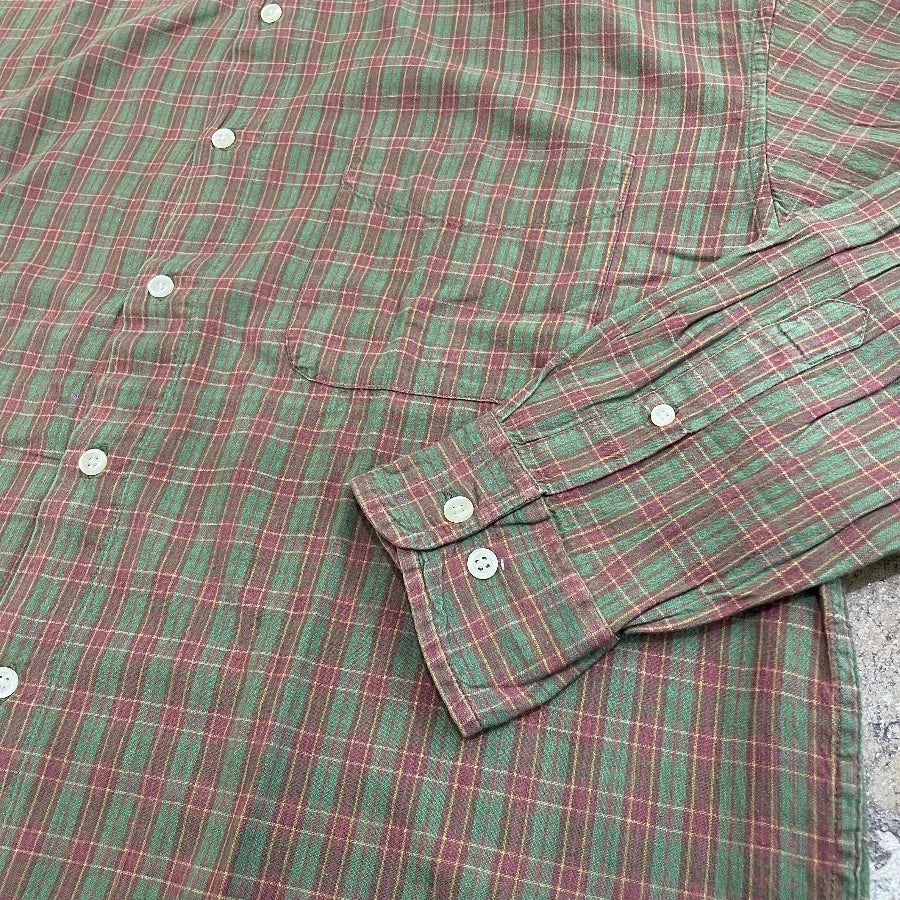 GAP '00 LONG SLEEVE CHECK SHIRT GREEN MULTI