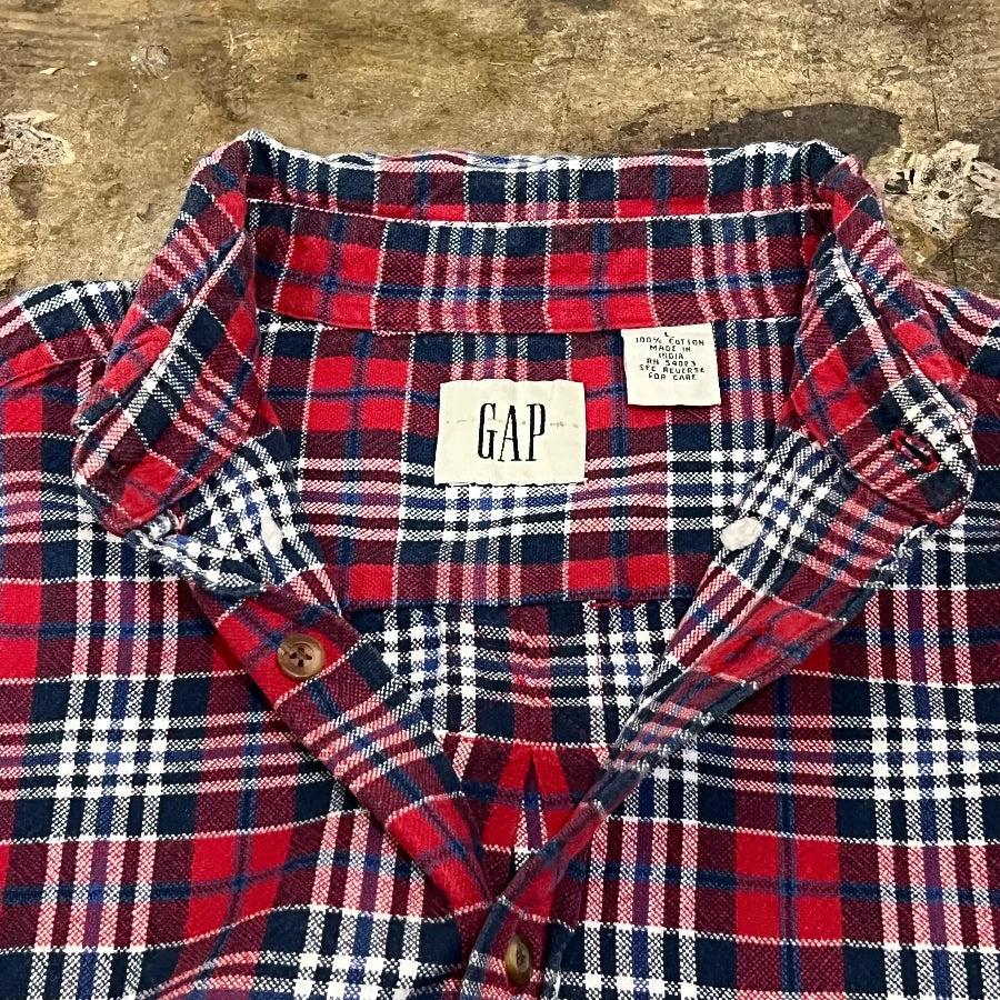 GAP '00 LONG SLEEVE CHECK SHIRT RED MULTI
