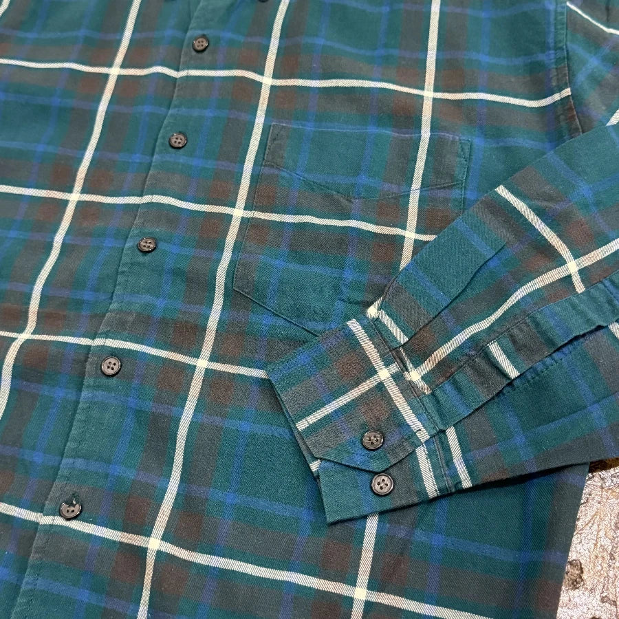 GAP '90 LONG SLEEVE CHECK SHIRT TEAL