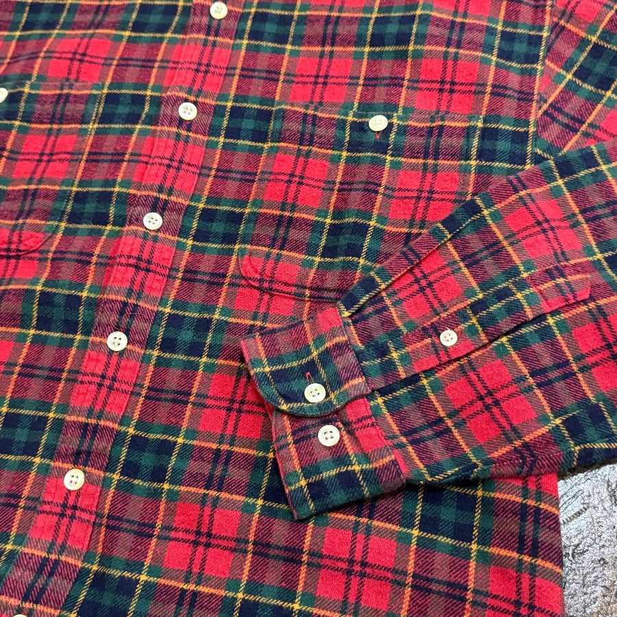 GAP '90 LONG SLEEVE CHECK SHIRT RED MULTI