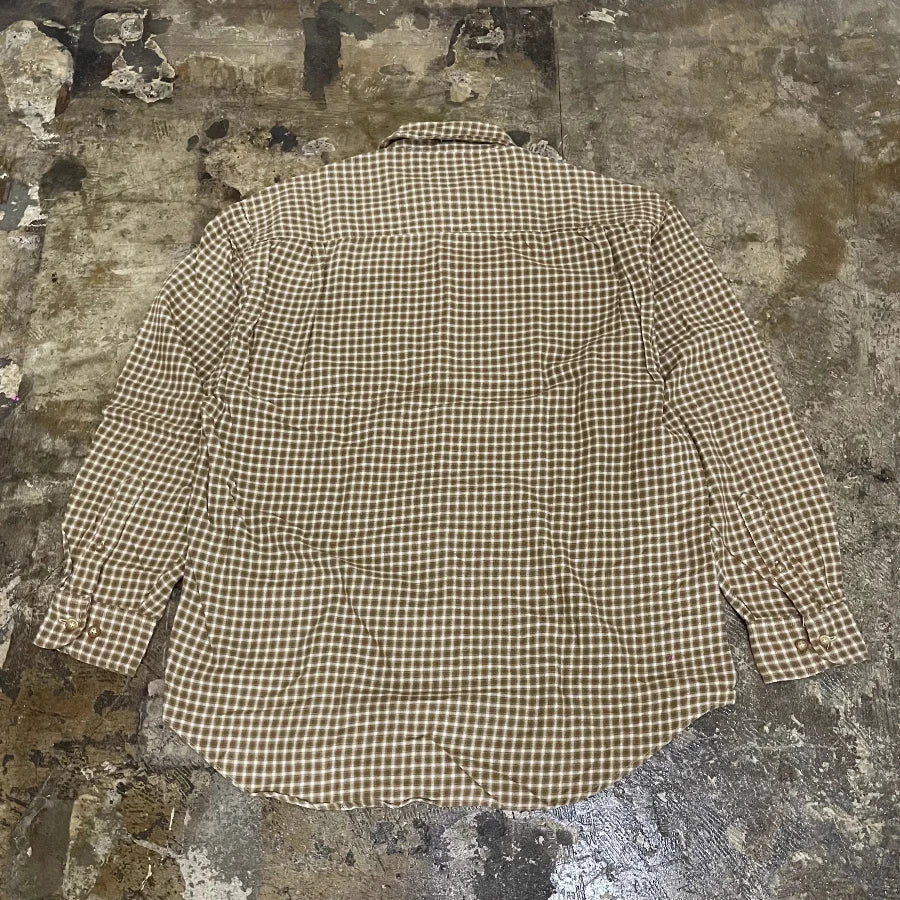 GAP '90 LONG SLEEVE CHECK SHIRT BEIGE