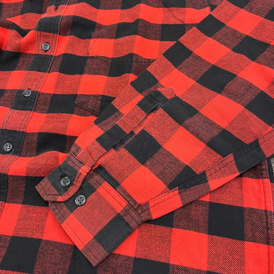 GAP '90 LONG SLEEVE BLOCK CHECK SHIRT RED