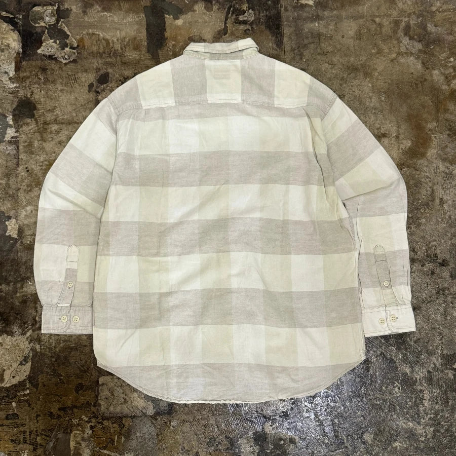 GAP '90 LONG SLEEVE BLOCK CHECK SHIRT IVORY
