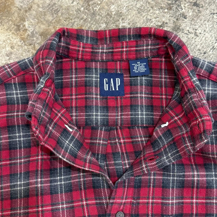 GAP '90 LONG SLEEVE CHECK SHIRT RED