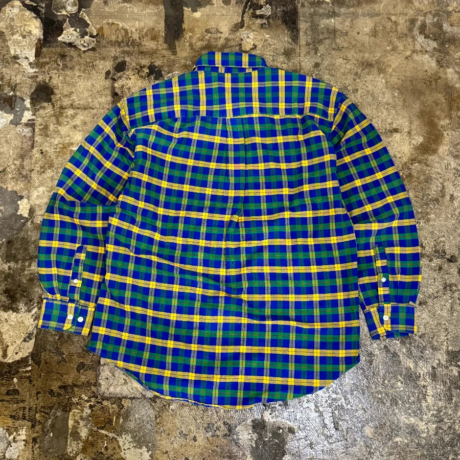 GAP '80 LONG SLEEVE CHECK SHIRT BLUE MULTI