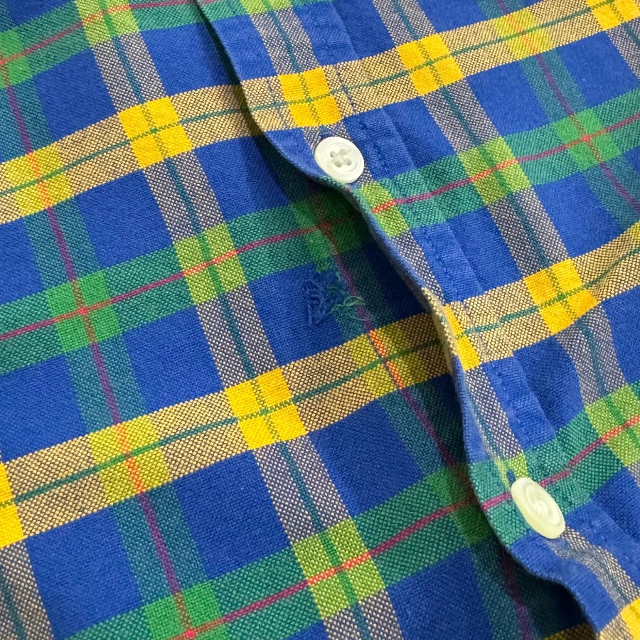 GAP '80 LONG SLEEVE CHECK SHIRT BLUE MULTI