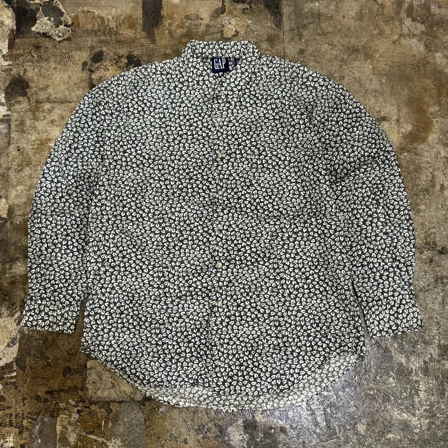 GAP '80 LONG SLEEVE SHIRT LEAVES BLACK