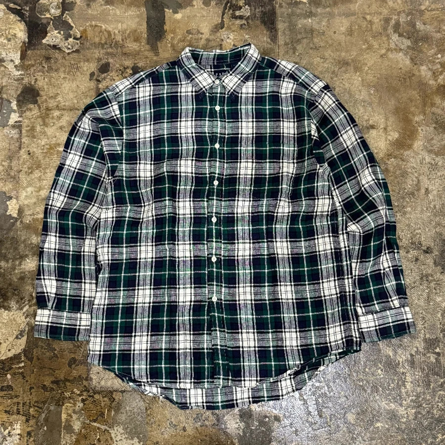 GAP '90 LONG SLEEVE CHECK SHIRT GREEN