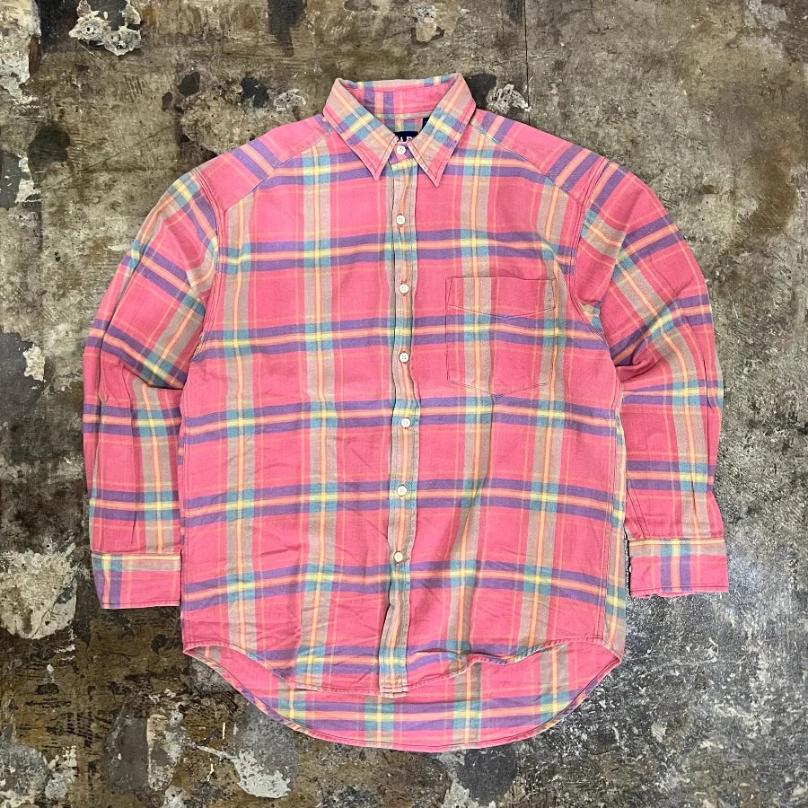 OLD GAP 90S LONG SLEEVE CHECK SHIRT PINK