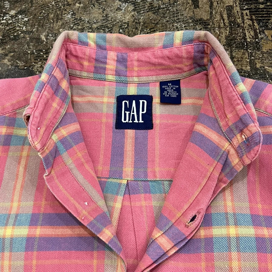 OLD GAP 90S LONG SLEEVE CHECK SHIRT PINK