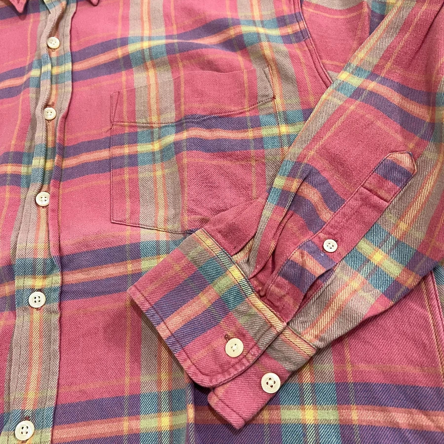 OLD GAP 90S LONG SLEEVE CHECK SHIRT PINK