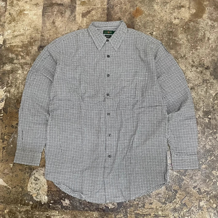 J.CREW LONG SLEEVE CHECK SHIRT GREY BLUE