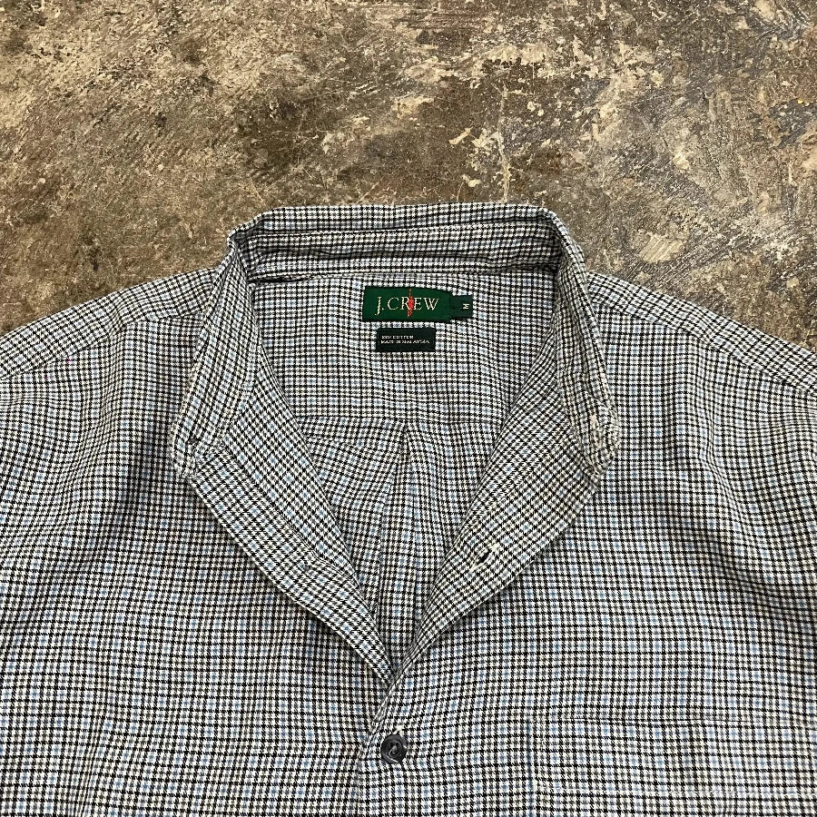 J.CREW LONG SLEEVE CHECK SHIRT GREY BLUE