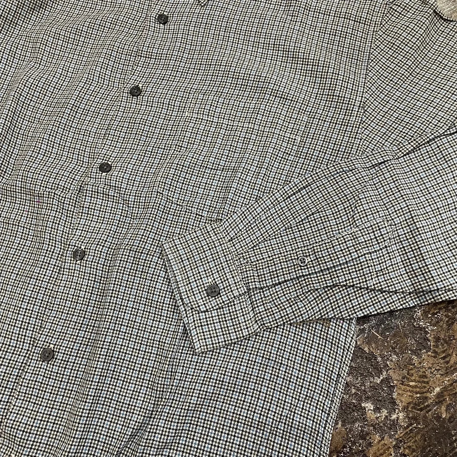 J.CREW LONG SLEEVE CHECK SHIRT GREY BLUE