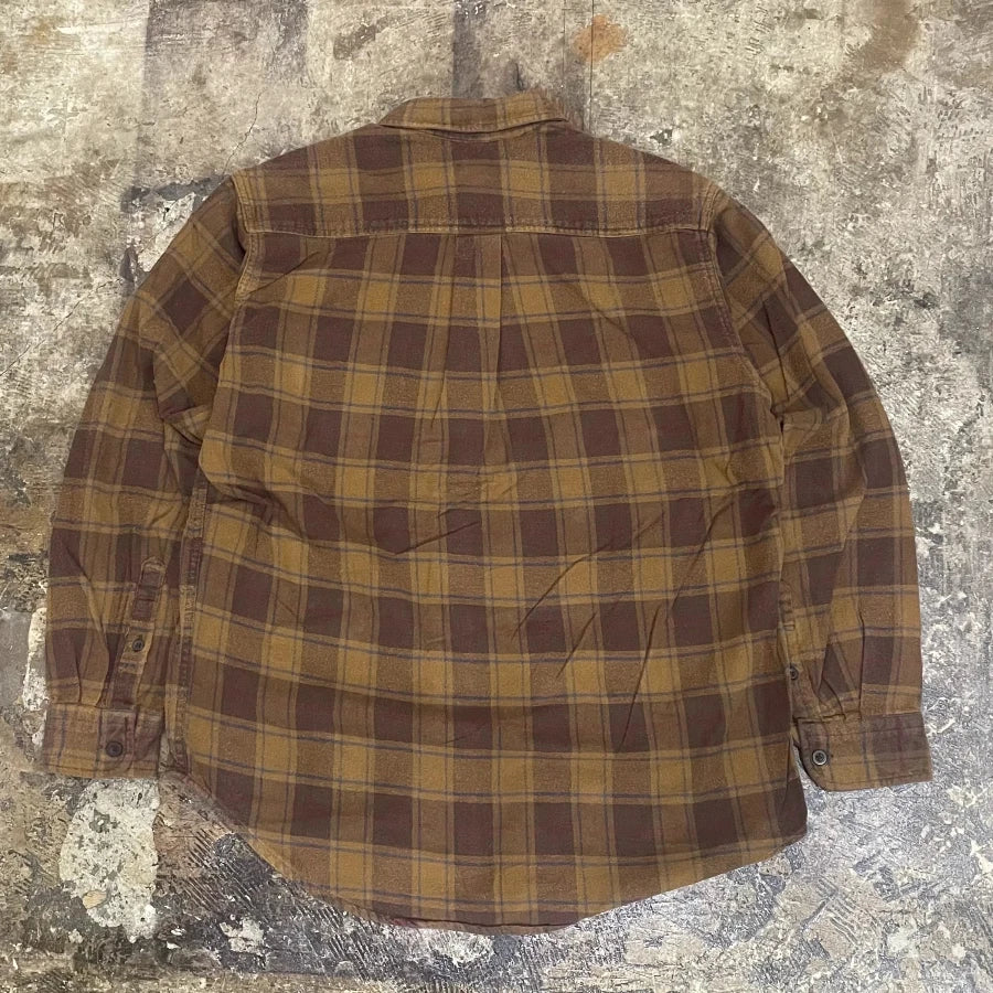 J.CREW LONG SLEEVE CHECK SHIRT BROWN