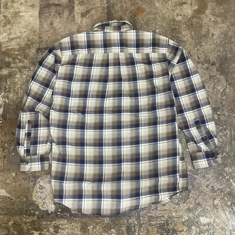 J.CREW LONG SLEEVE CHECK SHIRT NAVY BEIGE