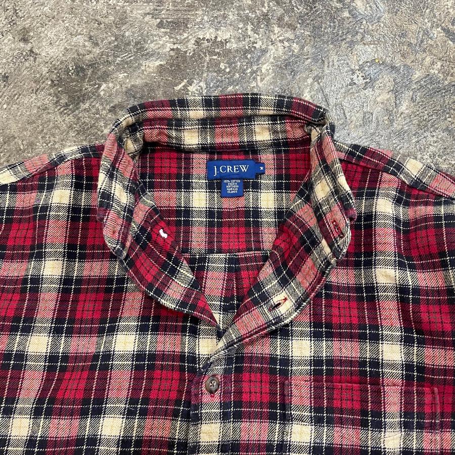 J.CREW LONG SLEEVE CHECK SHIRT RED