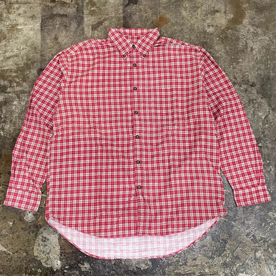 J.CREW LONG SLEEVE CHECK SHIRT RED PINK